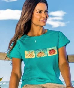 Sea Creatures - Jade Short Sleeve Scoop Neck T-Shirt