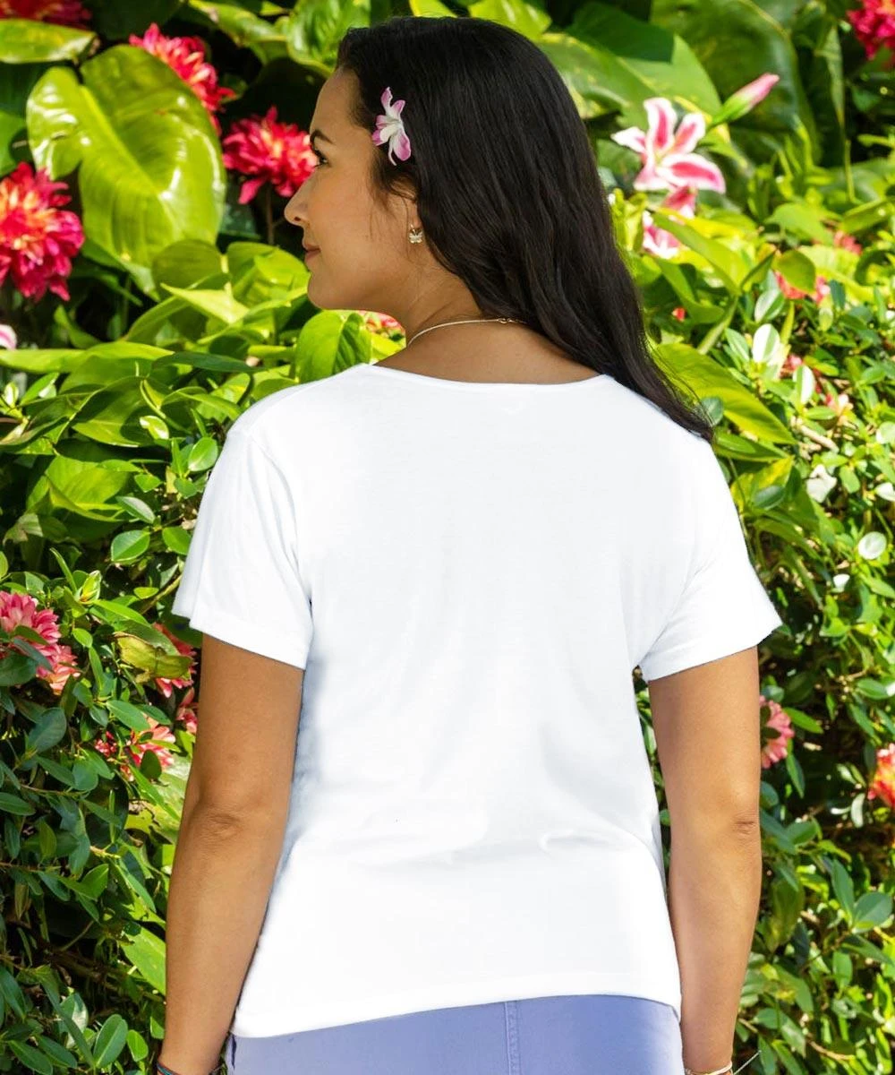 Butterfly - White Short Sleeve Scoop Neck T-Shirt - Image 2