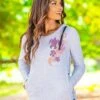 Honu Current - White Grey Heather Long Sleeve Harmony Hooded T