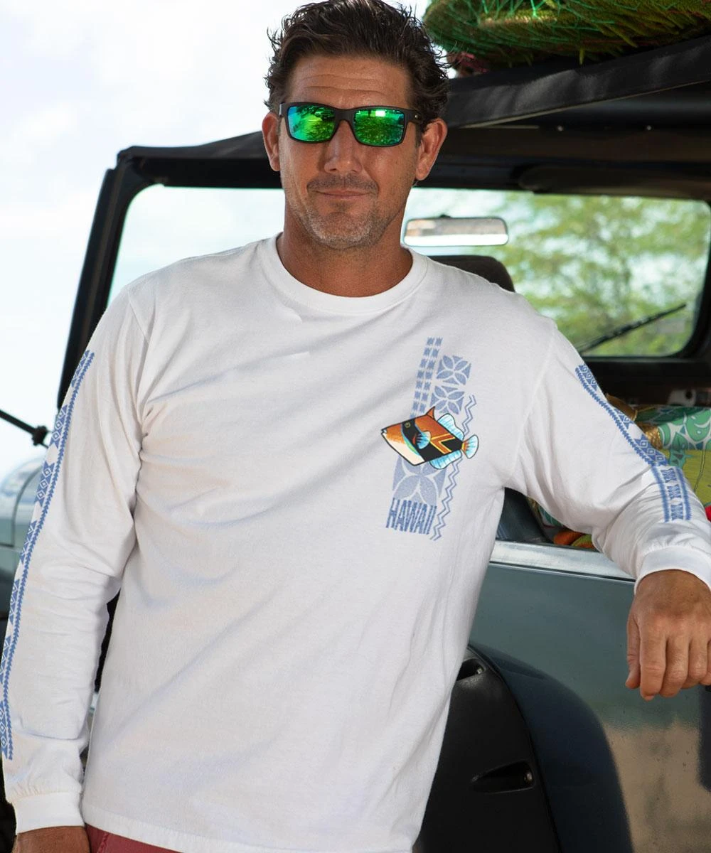 Diamond Humu - White Long Sleeve Crewneck T-Shirt - Image 2