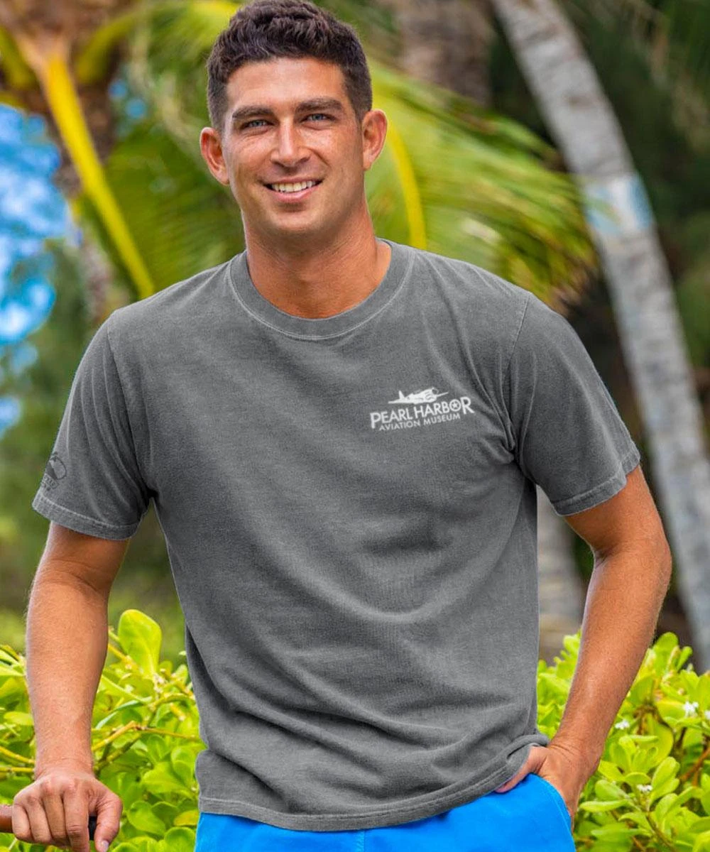 Pearl Harbor Aviation Museum Swamp Ghost - Crater Dyed® Short Sleeve Crewneck T-Shirt - Image 2