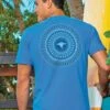 Tribal Rings Manta - Blue Hawaii Dyed Short Sleeve Crewneck T-Shirt