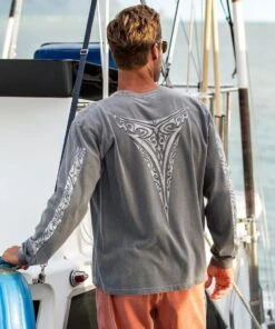 Tribal Nalu Tail - Crater Dyed® Long Sleeve Crewneck T-Shirt