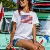 Daisy Flag - White Short Sleeve Scoop Neck T-Shirt