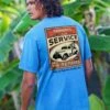 Grandpa Service And Repairs - Blue Hawaii Dyed Short Sleeve Crewneck T-Shirt