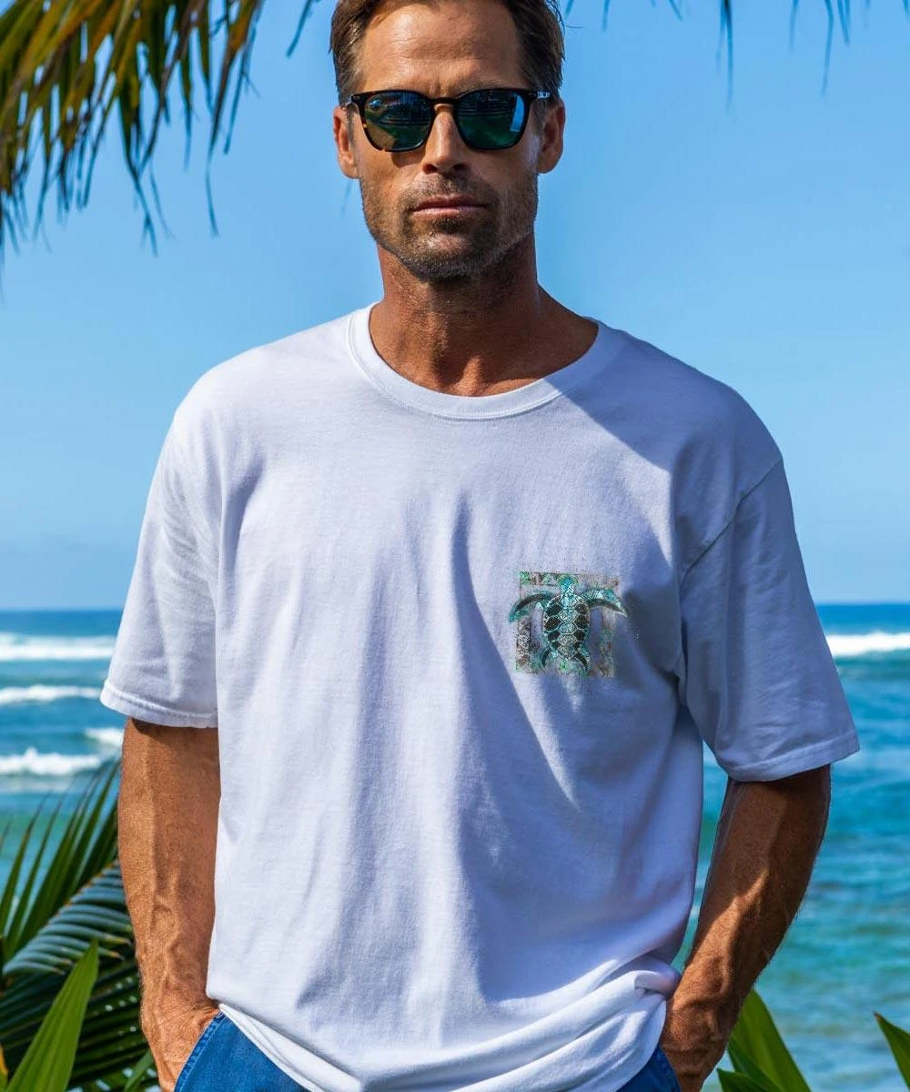 Kapa Honu - White Short Sleeve Crewneck T-Shirt - Image 2