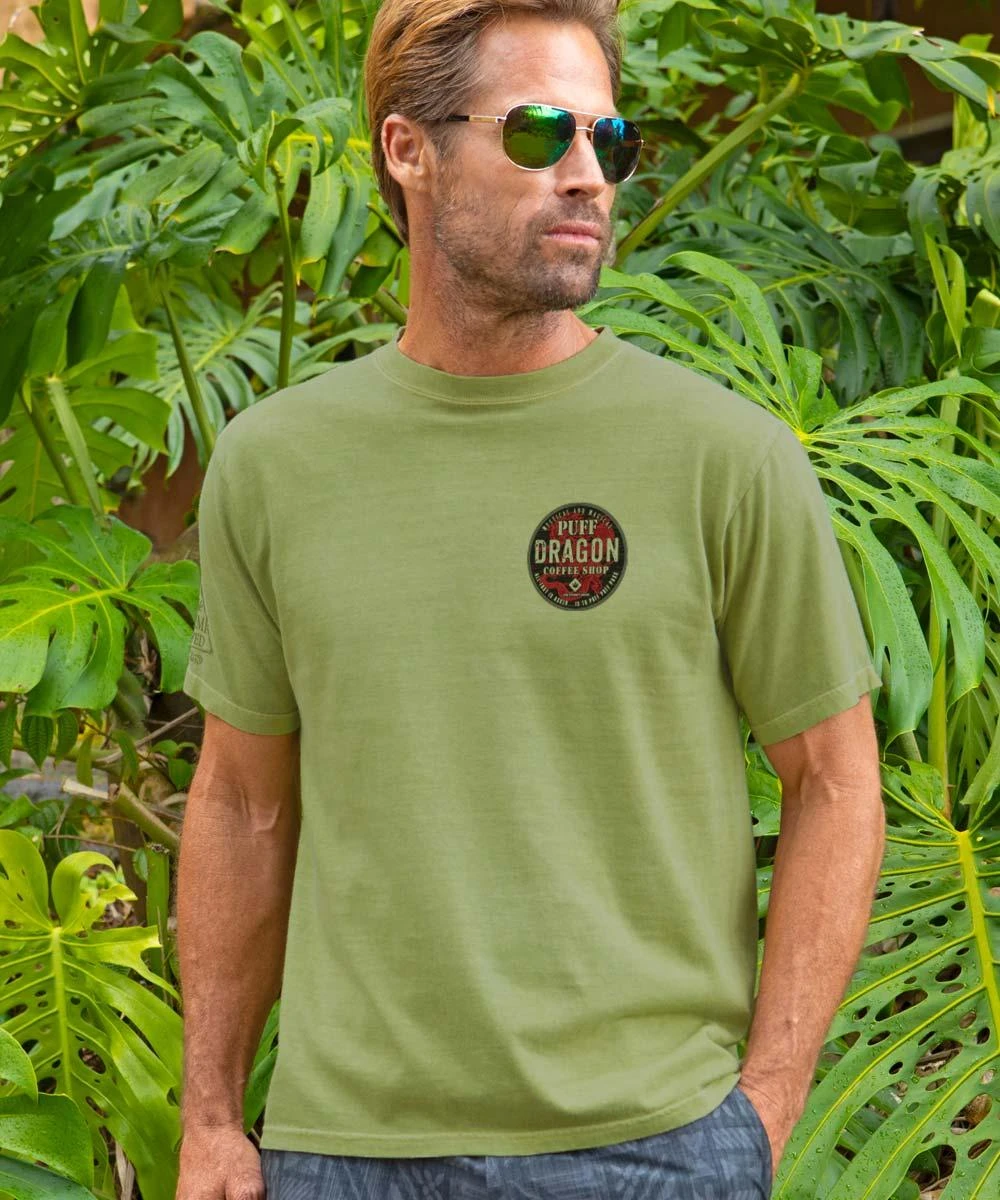 Puff Dragon - Hemp Dyed Short Sleeve Crewneck T-Shirt - Image 2