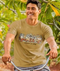 Hawaiian Humane Society Picket Fence Pooches - Kona Coffee Dyed Short Sleeve Crewneck T-Shirt