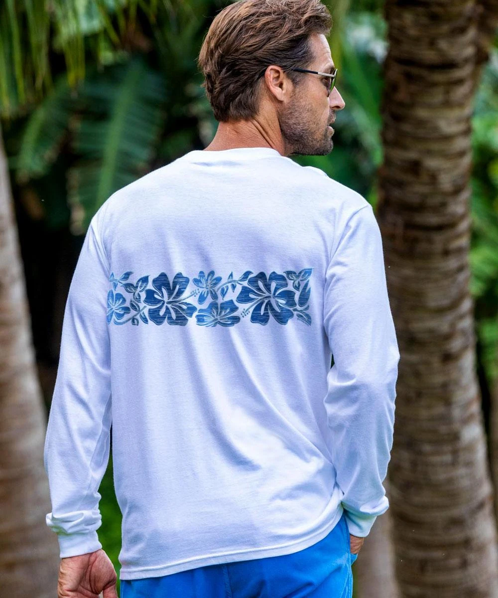 Surfa Stripe - White Long Sleeve Crewneck T-Shirt - Image 2