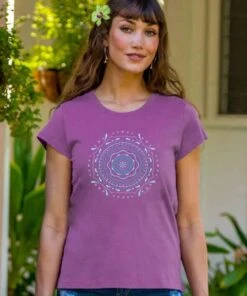 Henna Circle - Violet Short Sleeve Pima T-Shirt