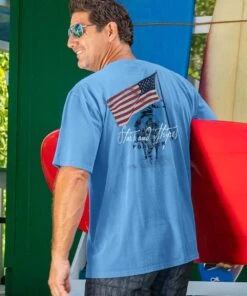 Stars And Stripes Forever - Blue Hawaii Dyed Short Sleeve Crewneck T-Shirt