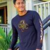 Fire Dragon - Indigo Long Sleeve Pima T-Shirt