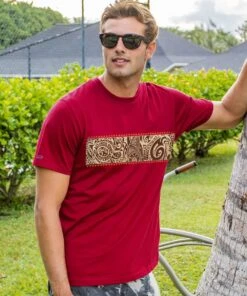 Ekomo Mai Band - Rugby Red Short Sleeve Pima T-Shirt