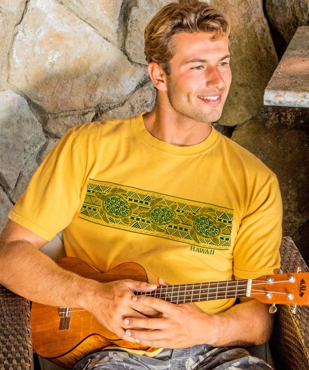 Tribal Turtles Band - Pineapple Dyed Short Sleeve Crewneck T-Shirt