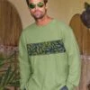 Blue Hemp Band - Hemp Dyed Long Sleeve Crewneck T-Shirt