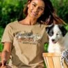 Hawaiian Humane Society Picket Fence Pooches - Kona Coffee Dyed Short Sleeve Scoop Neck T-Shirt
