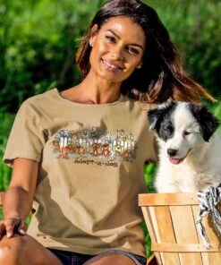Hawaiian Humane Society Picket Fence Pooches - Kona Coffee Dyed Short Sleeve Scoop Neck T-Shirt
