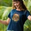 Hawaiian Humane Society Bowling Paws - Navy Short Sleeve Scoop Neck T-Shirt