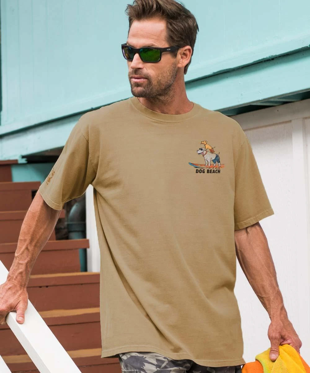 Dog Beach - Kona Coffee Dyed Short Sleeve Crewneck T-Shirt - Image 2