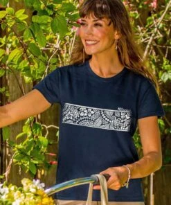 Tropical Tribal Band - Navy Short Sleeve Crewneck T-Shirt