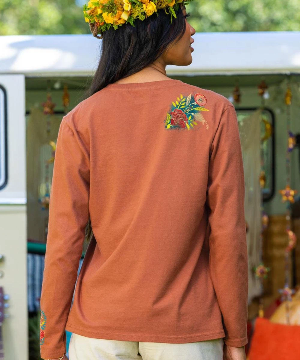 Wallflower - Cinnamon Dyed Long Sleeve Crewneck T-Shirt - Image 2
