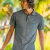 Tribal Honu Vertical - Crater Dyed® Short Sleeve Pique’ Polo Shirt