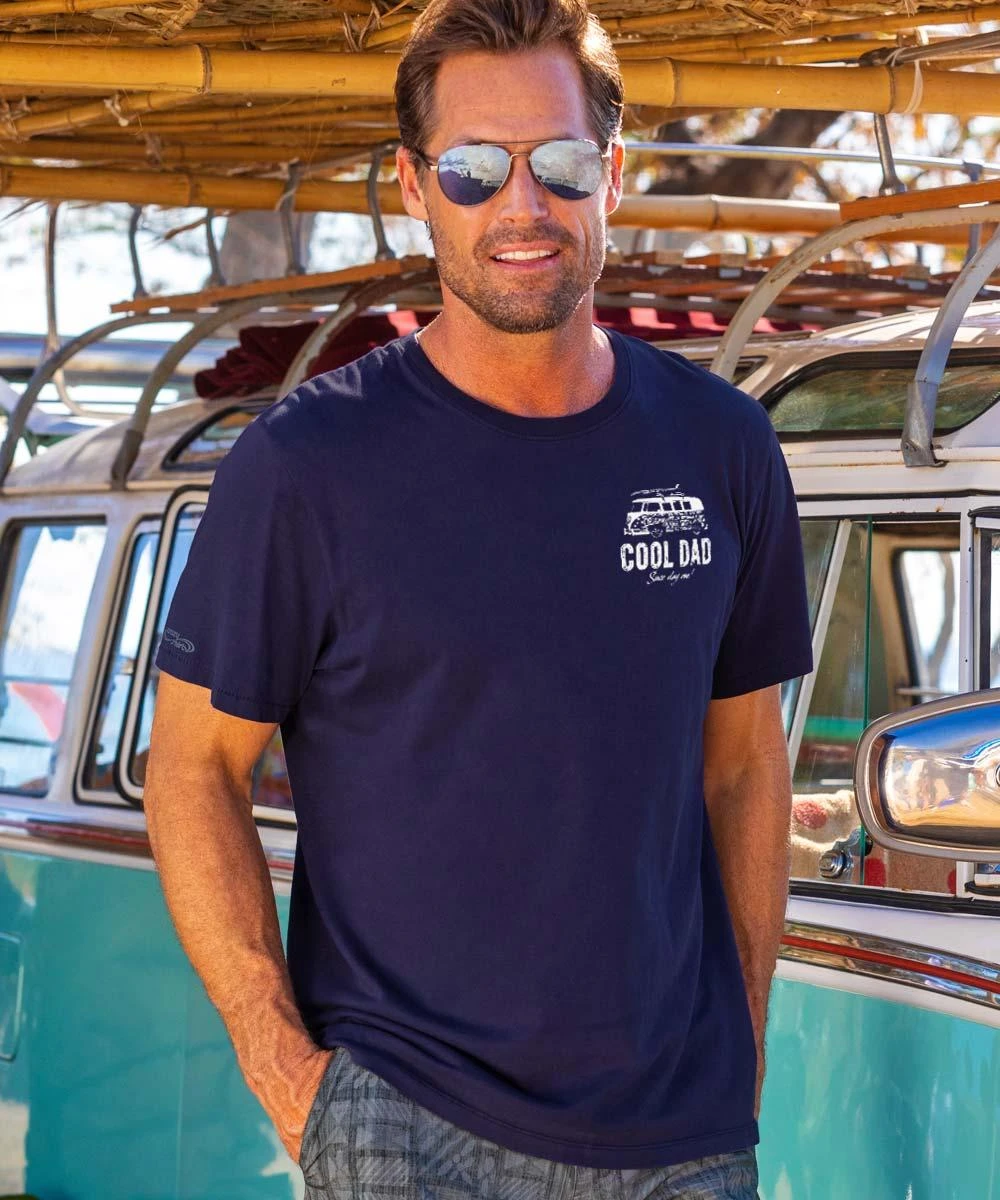 Volkswagen Cool Dad - Indigo Short Sleeve Pima T-Shirt - Image 2