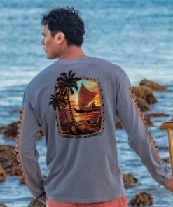 Gone Sailing Santa - Crater Dyed® Long Sleeve Crewneck T-Shirt