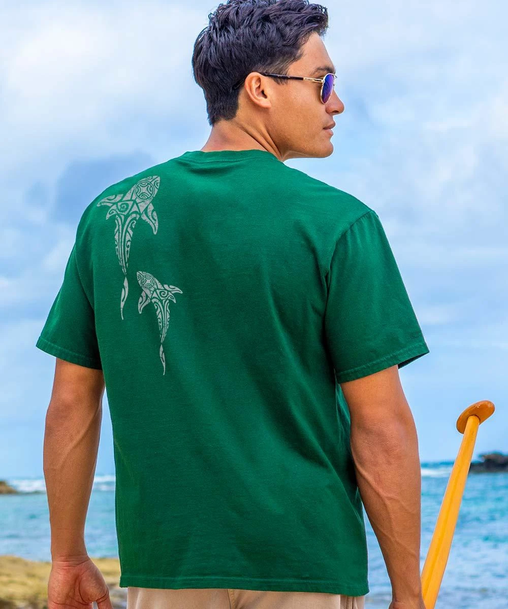 Mano A Mano Ekolu Vertical - Forest Green Short Sleeve Crewneck T-Shirt - Image 2