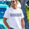 Tribal Wave Band - White Short Sleeve Pima T-Shirt