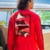 Spotted Eagle Ray - Candy Apple Red Dyed Long Sleeve Crewneck T-Shirt