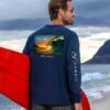 Clark Little King Kamehameha - Navy Long Sleeve Crewneck T-Shirt