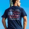 Reel Cool Grandpa - Navy Short Sleeve Crewneck T-Shirt
