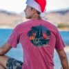 Sailboat Christmas - Paradise Red Dyed Short Sleeve Crewneck T-Shirt