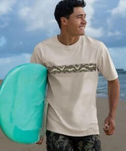 Gecko Woodcut - Coconut Dyed Short Sleeve Crewneck T-Shirt