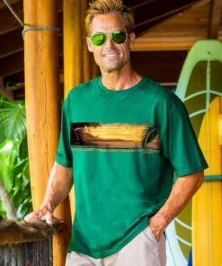 Tropical Blackberry Band - Forest Green Short Sleeve Crewneck T-Shirt