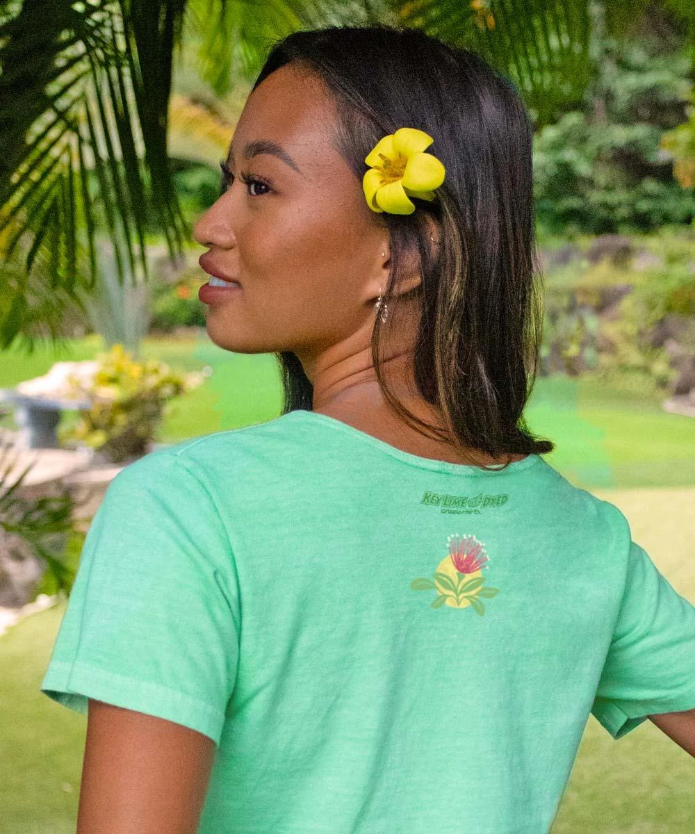 Ohia Lehua Band - Key Lime Dyed Short Sleeve Scoop Neck T-Shirt - Image 2