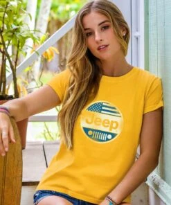 Jeep Stars And Bars - Pineapple Dyed Short Sleeve Crewneck T-Shirt