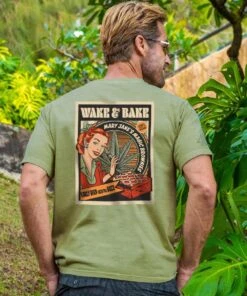 Wake And Bake - Hemp Dyed Short Sleeve Crewneck T-Shirt