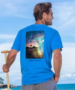 Clark Little Rainbow Shave Ice - Blue Hawaii Dyed Short Sleeve Crewneck T-Shirt