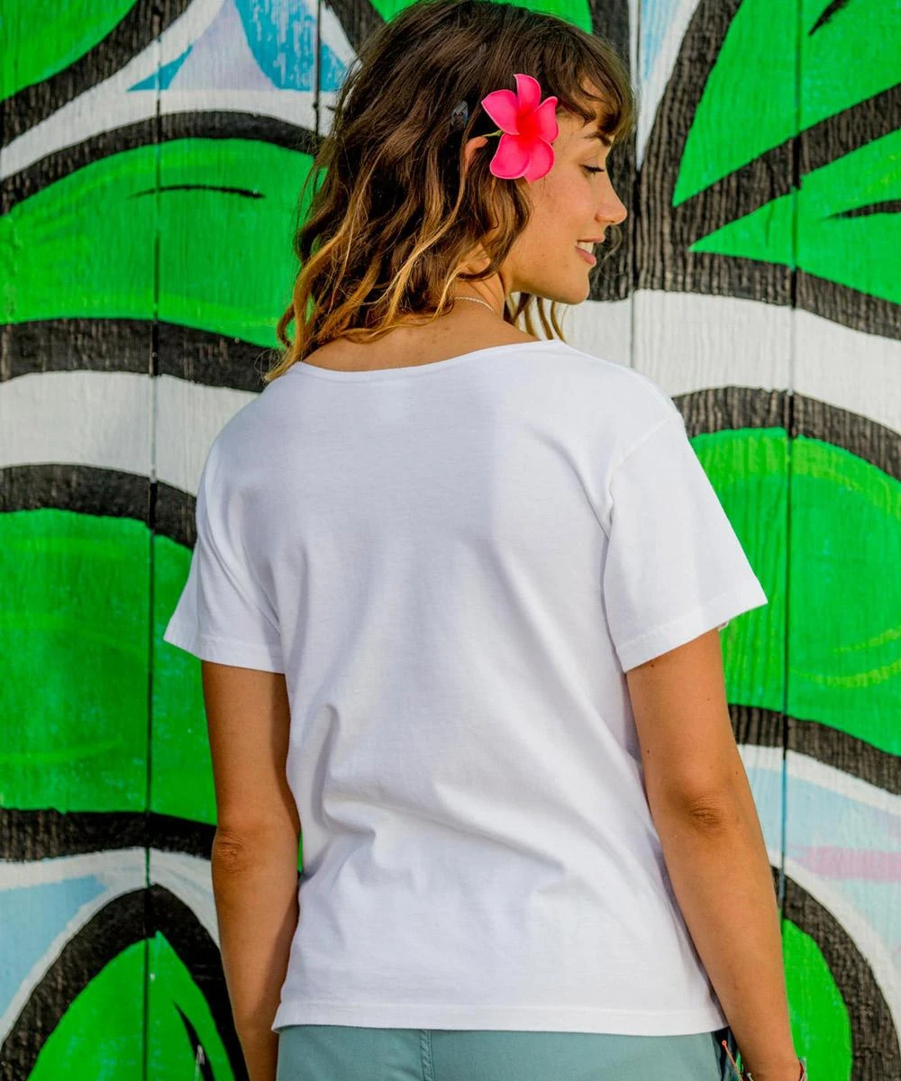 Turtle Seascape - White Short Sleeve Scoop Neck T-Shirt - Image 2