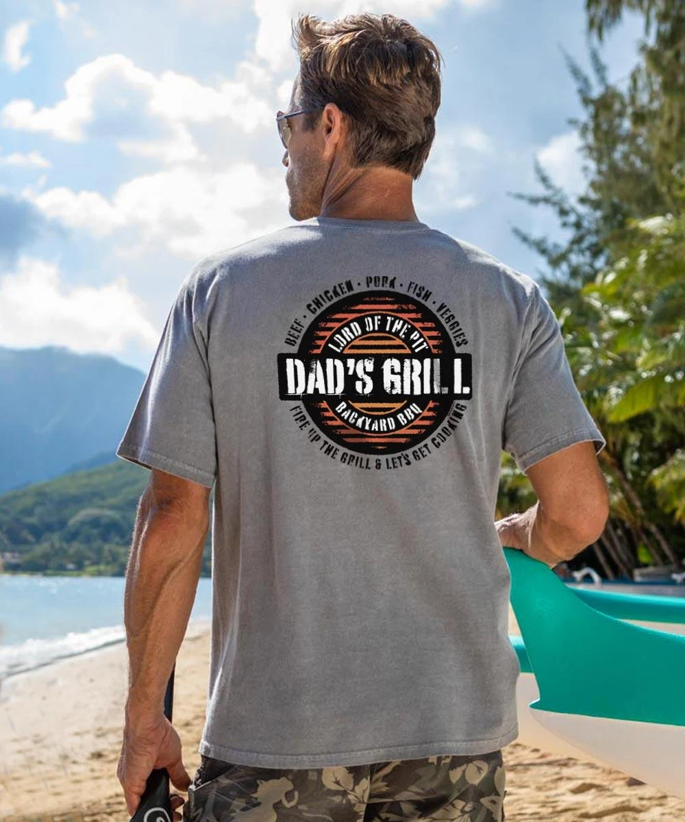Dad’s Grill BBQ - Crater Dyed® Short Sleeve Crewneck T-Shirt
