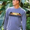 Panoramic Sunset - Crater Dyed® Long Sleeve Crewneck T-Shirt