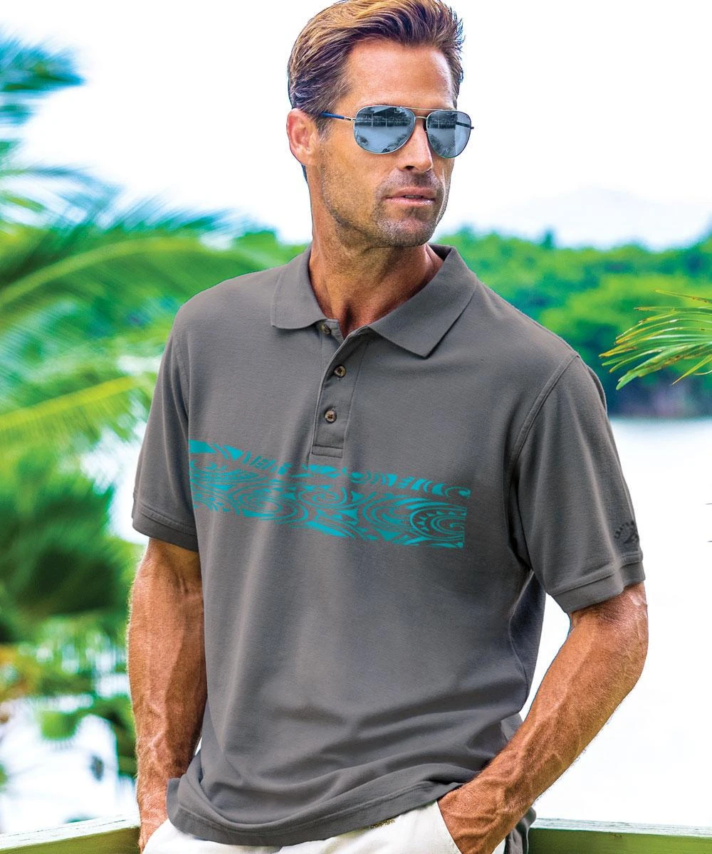 Island Racer - Crater Dyed® Short Sleeve Pique’ Polo Shirt