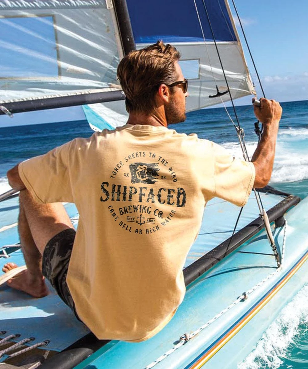 Shipfaced Brew - Beer Dyed Short Sleeve Crewneck T-Shirt