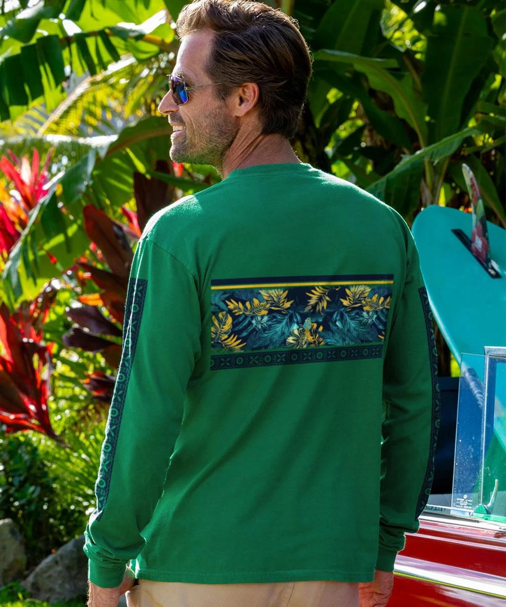 Twilight In Paradise - Wintergreen Dyed Long Sleeve Crewneck T-Shirt - Image 2