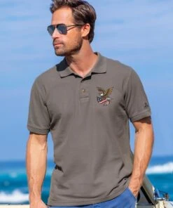 Fly With Honor - Crater Dyed® Short Sleeve Pique’ Polo Shirt