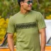 Linear Tribal - Hemp Dyed Short Sleeve Crewneck T-Shirt