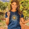 Here Comes The Sun - Navy Short Sleeve Crewneck T-Shirt