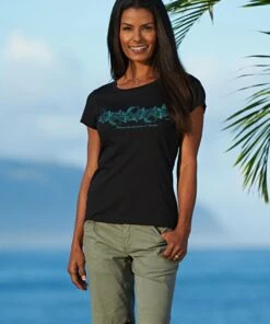 Wyland® Sea Turtle Band - Jet Black Short Sleeve Pima T-Shirt